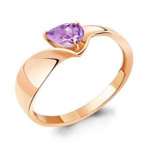 Кольцо из золочёного серебра AQUAMARINE с аметистом А6945904-п фото