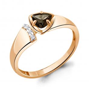 Кольцо из золочёного серебра AQUAMARINE с фианитом и кварцем А6946601А-п фото