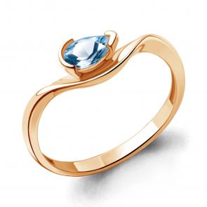 Кольцо из золочёного серебра AQUAMARINE с топазом А6946705-п фото