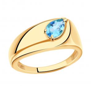 Кольцо из золочёного серебра AQUAMARINE с топазом А6947305-п фото