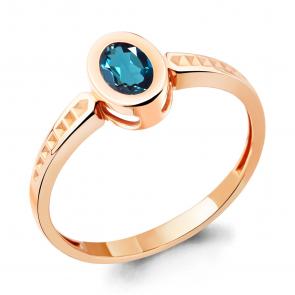 Кольцо из золочёного серебра AQUAMARINE с Лондон топазом А6948308-п фото