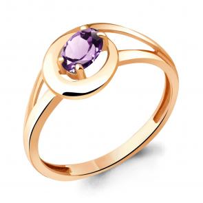 Кольцо из золочёного серебра AQUAMARINE с аметистом А6948504-п фото