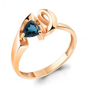 Кольцо из золочёного серебра AQUAMARINE с Лондон топазом А6949108-п фото