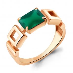 Кольцо из золочёного серебра AQUAMARINE с агатом А6951609-п фото