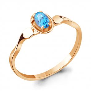 Кольцо из золочёного серебра AQUAMARINE с топазом А6951705-п фото