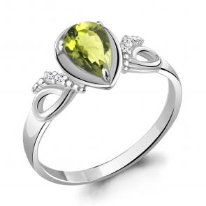 Серебряное кольцо AQUAMARINE с фианитом и хризолитом А6951807А фото