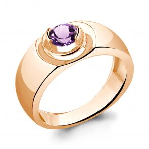 Кольцо из золочёного серебра AQUAMARINE с аметистом А6952804-п фото