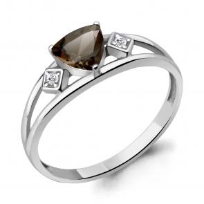 Серебряное кольцо AQUAMARINE с фианитом и кварцем А6954901А фото