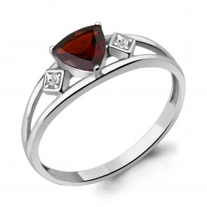 Серебряное кольцо AQUAMARINE с фианитом и гранатом А6954903А фото