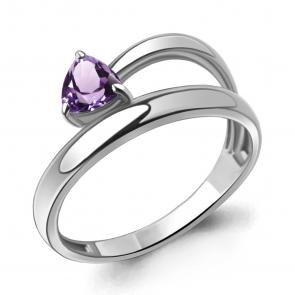 Серебряное кольцо AQUAMARINE с аметистом А6955004 фото