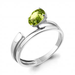 Серебряное кольцо AQUAMARINE с хризолитом А6955107 фото