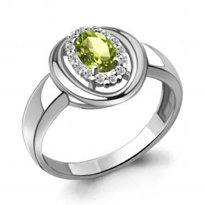 Серебряное кольцо AQUAMARINE с фианитом и хризолитом А6955807А фото