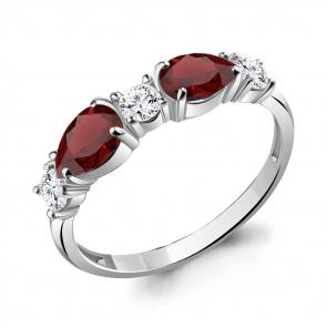 Серебряное кольцо AQUAMARINE с фианитом и гранатом А6956503А фото