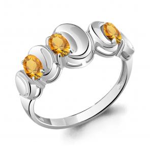 Серебряное кольцо AQUAMARINE с цитрином А6957206 фото