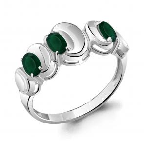 Серебряное кольцо AQUAMARINE с агатом А6957209 фото