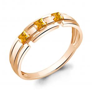 Кольцо из золочёного серебра AQUAMARINE с цитрином А6958006-п фото