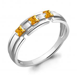 Серебряное кольцо AQUAMARINE с цитрином А6958006 фото