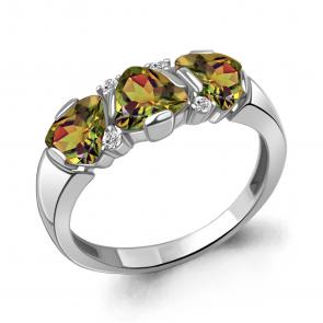 Серебряное кольцо AQUAMARINE с фианитом и султанитом А6958219А фото