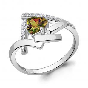 Серебряное кольцо AQUAMARINE с фианитом и султанитом А6959019А фото