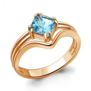 Кольцо из золочёного серебра AQUAMARINE с топазом А6960605-п фото