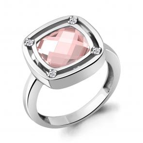 Серебряное кольцо AQUAMARINE с фианитом и морганитом А6961290А фото