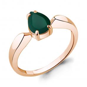 Кольцо из золочёного серебра AQUAMARINE с агатом А6962709-п фото