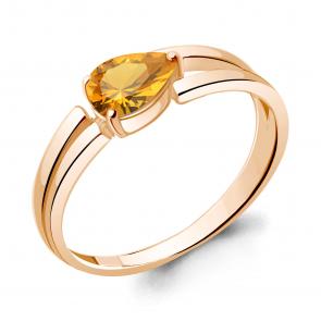 Кольцо из золочёного серебра AQUAMARINE с цитрином А6962906-п фото