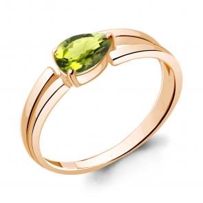 Кольцо из золочёного серебра AQUAMARINE с хризолитом А6962907-п фото