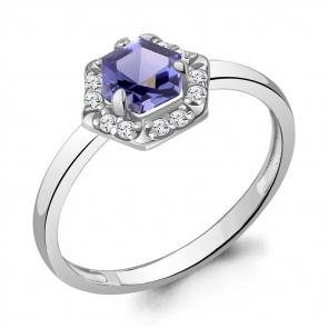 Серебряное кольцо AQUAMARINE с фианитом и танзанитом А69643603А фото