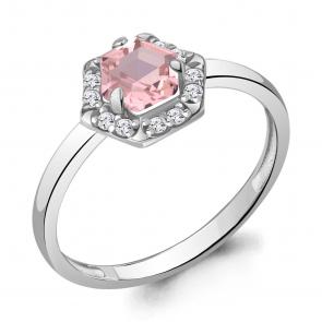 Серебряное кольцо AQUAMARINE с фианитом и морганитом А6964390А фото