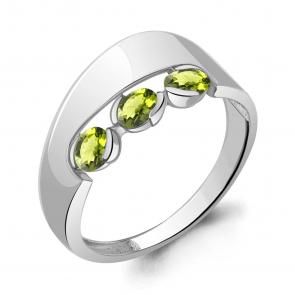 Серебряное кольцо AQUAMARINE с хризолитом А6966307 фото