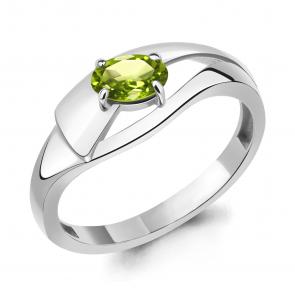 Серебряное кольцо AQUAMARINE с хризолитом А6967207 фото