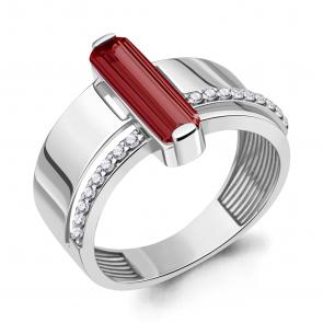 Серебряное кольцо AQUAMARINE с фианитом и гранатом А6972585А фото