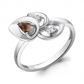 Серебряное кольцо AQUAMARINE с фианитом и кварцем А6975301А фото