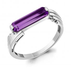 Серебряное кольцо AQUAMARINE с аметистом А6976184 фото