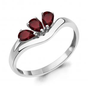 Серебряное кольцо AQUAMARINE с гранатом А6977003 фото