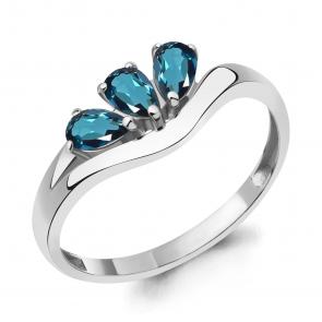 Серебряное кольцо AQUAMARINE с Лондон топазом А6977008 фото