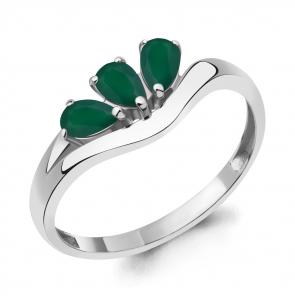 Серебряное кольцо AQUAMARINE с агатом А6977009 фото