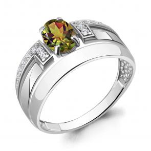 Серебряное кольцо AQUAMARINE с фианитом и султанитом А6977719А фото