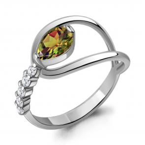 Серебряное кольцо AQUAMARINE с фианитом и султанитом А6979819А фото