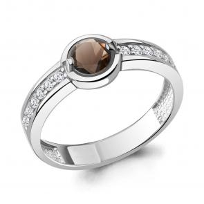 Серебряное кольцо AQUAMARINE с фианитом и кварцем А6980001А фото