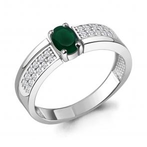 Серебряное кольцо AQUAMARINE с фианитом и агатом А6980509А фото
