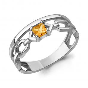 Серебряное кольцо AQUAMARINE с цитрином А6983706 фото