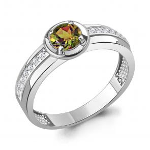 Серебряное кольцо AQUAMARINE с фианитом и султанитом А6985219А фото