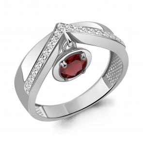Серебряное кольцо AQUAMARINE с фианитом и гранатом А6985403А фото