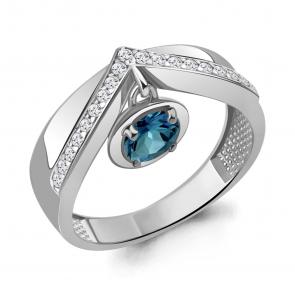 Серебряное кольцо AQUAMARINE с фианитом и Лондон топазом А6985408А фото