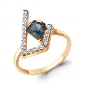 Кольцо из золочёного серебра AQUAMARINE с фианитом и Лондон топазом А6989893А-п фото