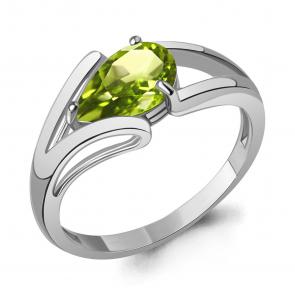 Серебряное кольцо AQUAMARINE с хризолитом А6990707 фото