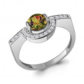 Серебряное кольцо AQUAMARINE с фианитом и султанитом А6991319А фото