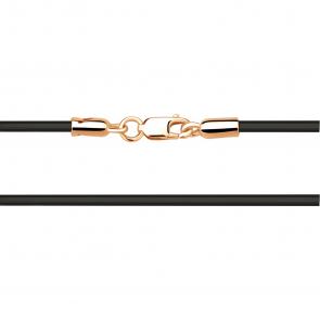 Каучуковый шнурок с замком из золочёного серебра AQUAMARINE А70062-п фото